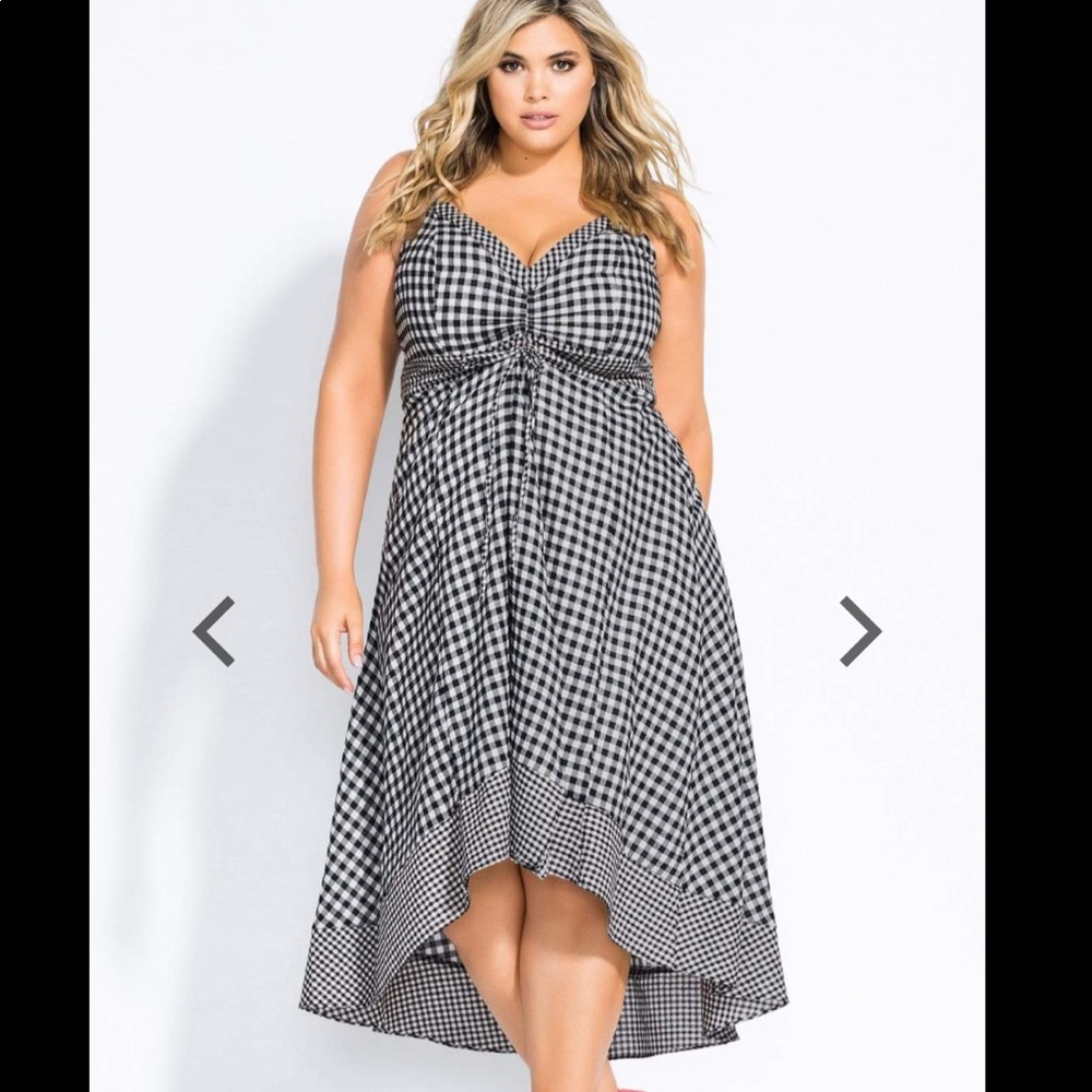 City Chic gingham hi-lo dress - NWT